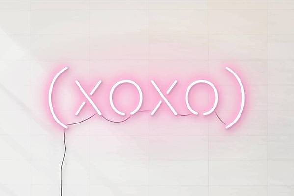 EPS 해외이미지 디자인 분홍색 일러스트 사랑 타이포그라피 사람없음 네온 해외일러스트 문자 감정 컬러 파일형식 벡터 이미지허브