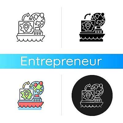 EPS 해외이미지 디자인 산업 라인일러스트 일러스트 사람없음 세트 화물 화물선 무역 상업 수입 해외일러스트 배_교통 운송업 파일형식 벡터 이미지허브