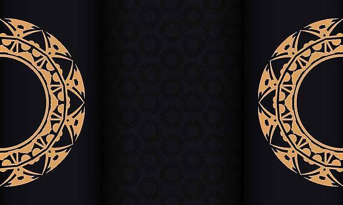 EPS 해외이미지 문양 백그라운드 일러스트 사람없음 검은색 금색 원형 화려 고급 아치 카피스페이스 해외일러스트 도형 컬러 컨셉 공백 파일형식 벡터 이미지허브