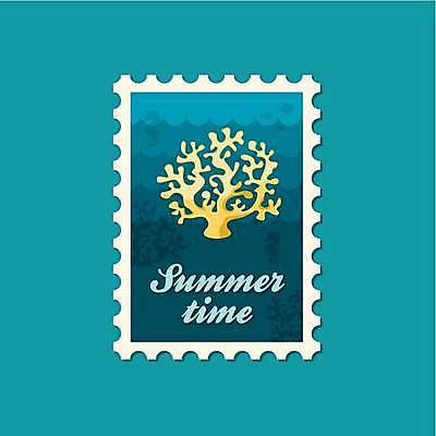 EPS 해외이미지 디자인 바다 일러스트 사람없음 산호 우표 해외일러스트 자포동물 파일형식 벡터 이미지허브