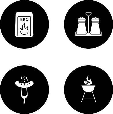 EPS 해외이미지 디자인 실루엣 음식 조각 포크 컨셉 일러스트 주전자 흑백 육류 요리 세트 픽토그램 소풍 주방 검은색 식사 웹 장비 흰색 뜨거움 원형 양념 소시지 그릴 바비큐 심볼 사인 준비 소금 연료 팩 후추 숯 상형문자 석탄 항목 셰이커 해외일러스트 도형 문자 식기 컬러 인터넷 식재료 주방용품 촬영기법 야외활동 화장품 가공식품 향신료 파일형식 벡터 이미지허브