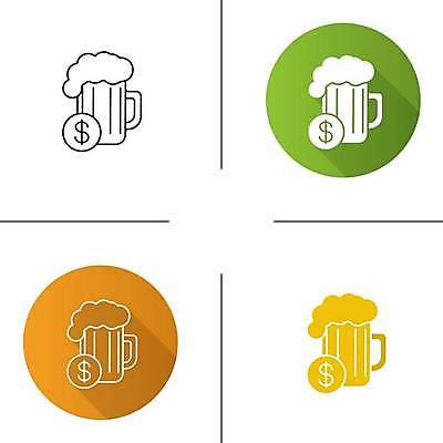 EPS 해외이미지 디자인 라인일러스트 일러스트 맥주 사람없음 세트 달러 술집 플랫 오브젝트 맥주거품 해외일러스트 돈 주류 거품 파일형식 벡터 이미지허브