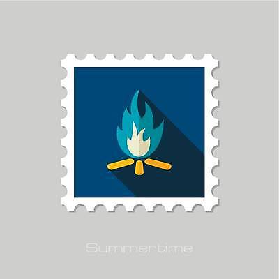 EPS 해외이미지 디자인 일러스트 사람없음 모닥불 우표 해외일러스트 불 파일형식 벡터 이미지허브