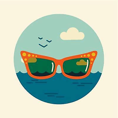 EPS 해외이미지 바다 일러스트 사람없음 선글라스 해외일러스트 안경 파일형식 벡터 이미지허브