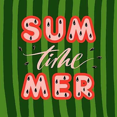 EPS 해외이미지 영어 일러스트 수박 글자캘리그라피 사람없음 수박씨 필기체 해외일러스트 문자 과일 캘리그라피 씨앗 파일형식 벡터 이미지허브