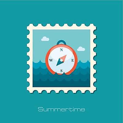 EPS 해외이미지 디자인 바다 일러스트 사람없음 나침반 우표 해외일러스트 파일형식 벡터 이미지허브