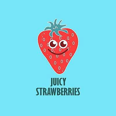 EPS 해외이미지 디자인 일러스트 딸기 사람없음 파란색 해외일러스트 컬러 과일 파일형식 벡터 이미지허브