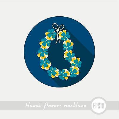 EPS 해외이미지 일러스트 사람없음 파란색 꽃목걸이 해외일러스트 꽃 컬러 목걸이 파일형식 벡터 이미지허브