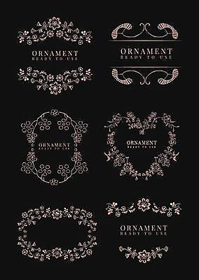 EPS 해외이미지 식물 꽃 잎 일러스트 프레임 사람없음 세트 검은색 하트 심볼 원형프레임 오너먼트 해외일러스트 모양 컬러 크리스마스장식 원형 파일형식 벡터 이미지허브