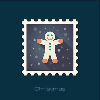EPS 해외이미지 디자인 크리스마스장식 크리스마스 일러스트 사람없음 우표 진저맨 해외일러스트 기념일 진저쿠키 파일형식 벡터 이미지허브