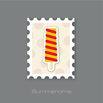 EPS 해외이미지 디자인 일러스트 아이스크림 여름음식 사람없음 물방울무늬 우표 해외일러스트 음식 무늬 디저트 파일형식 벡터 여름_계절 이미지허브