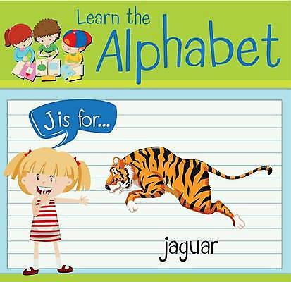 EPS 해외이미지 전신 알파벳 영어 여자 남자 어린이 말풍선 일러스트 안내 영어교육 소녀 소년 여러명 상반신 가리킴 J 단어공부 단어카드 재규어 어린이만 해외일러스트 문자 교육 다수 포유류 사람 손짓 학습 파일형식 벡터 단어장 이미지허브