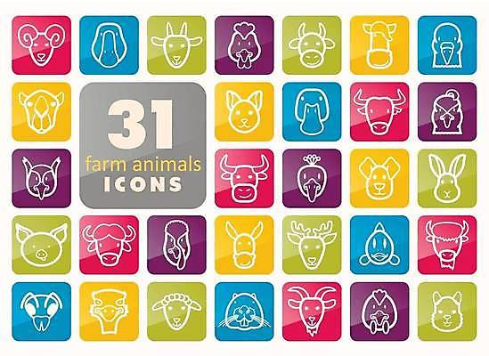 EPS 해외이미지 여러마리 일러스트 사슴 염소 오리 어류 사람없음 세트 농장 토끼 닭 양 말_동물 돼지 소 개 꿀벌 공작 버팔로 들소 라인아트 황소 비둘기 낙타 부엉이 거위 당나귀 타조 칠면조 비버 양봉 양봉업 해외일러스트 선 다수 농업 포유류 조류 반려동물 수중동물 벌_곤충 파일형식 벡터 이미지허브