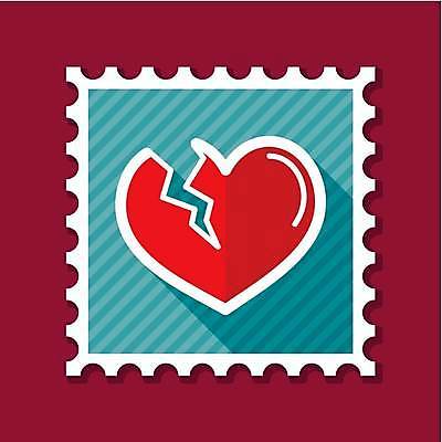 EPS 해외이미지 디자인 일러스트 사랑 사람없음 손상 고통 하트 균열 이별 우표 깨짐 해외일러스트 모양 감정 컨셉 모션 파일형식 벡터 이미지허브