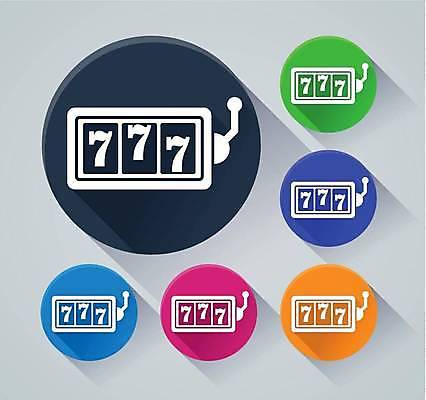 EPS 해외이미지 분홍색 오렌지 일러스트 초록색 파란색 보라색 웹 기계 원형 행운 플랫 도박 심볼 해외일러스트 도형 컬러 컨셉 인터넷 과일 파일형식 벡터 이미지허브