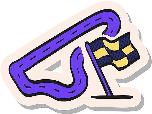 EPS 해외이미지 길 스티커 일러스트 사람없음 보라색 깃발 레이싱 심볼 해외일러스트 컬러 시합 파일형식 벡터 이미지허브