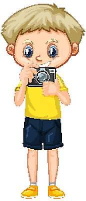 EPS 해외이미지 캐릭터 학생 옷 남자 행복 감정 어린이 과학 포즈 일러스트 미소 사람 소년 취미 청춘 컬러풀 노란색 카메라 디지털카메라 만화 사진사 공학 연극 해외일러스트 일러캐릭터 교육 컬러 컨셉 문화예술 표정 전자제품 작가 파일형식 벡터 이미지허브