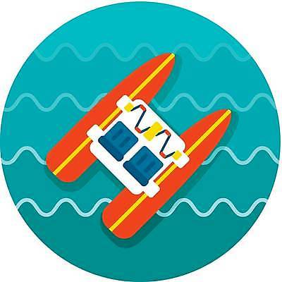 EPS 해외이미지 하늘색 일러스트 사람없음 보트 페달 해외일러스트 배_교통 파란색 파일형식 벡터 이미지허브