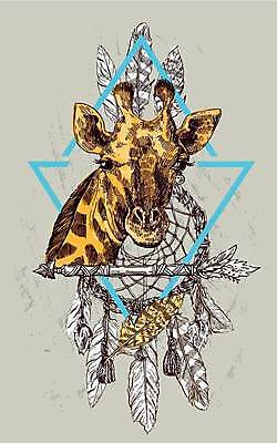 EPS 해외이미지 디자인 일러스트 미술 사람없음 장식 머리 스케치 기린 깃털 그림 스타일 해외일러스트 포유류 문화예술 신체부위 파일형식 벡터 이미지허브