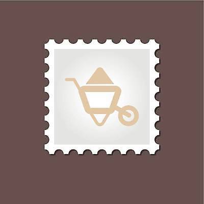 EPS 해외이미지 디자인 일러스트 사람없음 우표 외발수레 해외일러스트 수레 파일형식 벡터 이미지허브