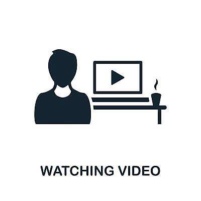 EPS 해외이미지 일러스트 사람모양 사람없음 컴퓨터 디지털 스크린 영화 재생 해외일러스트 시청하다 모양 모션 문화예술 전자제품 파일형식 벡터 이미지허브