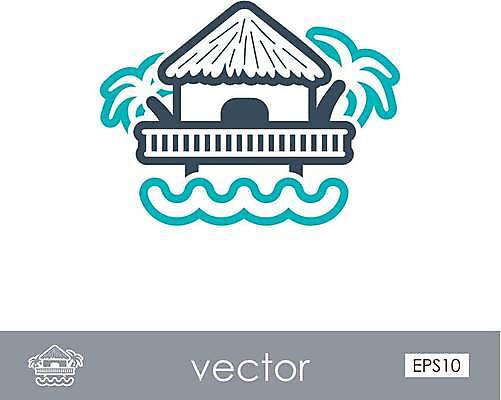 EPS 해외이미지 바다 섬 여행 일러스트 호텔 휴가 주택 손바닥 목재 여름 낭만 오두막 휴양지 방갈로 몰디브 이국적 파라다이스 판잣집 해외일러스트 나무 손 계절 아시아 컨셉 재료 숙소 건물 장소 파일형식 벡터 이미지허브