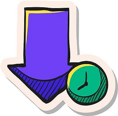 EPS 해외이미지 화살표 스티커 일러스트 사람없음 보라색 아래 심볼 다운로드 해외일러스트 컬러 방향 위치 파일형식 벡터 이미지허브