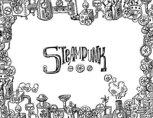 EPS 해외이미지 일러스트 사람없음 금속 기계 톱니바퀴 엔진 기어 공학 구식 옛날 스타일 스팀펑크 해외일러스트 교육 재질 파일형식 벡터 이미지허브