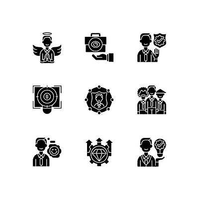 EPS 해외이미지 클립아트 직업 디자인 실루엣 컨셉 일러스트 회사 비즈니스 직장 관리 세트 픽토그램 사무실 검은색 웹 업무 플랫 수집 종업원 가득함 심볼 긍정 팩 가치 경영 고립 골 상형문자 슬라이드 엘리먼트 우수 청렴 핵심 활자 소유 자극 해외일러스트 문자 컬러 인터넷 촬영기법 화장품 작업 절기 활자판 파일형식 벡터 이미지허브