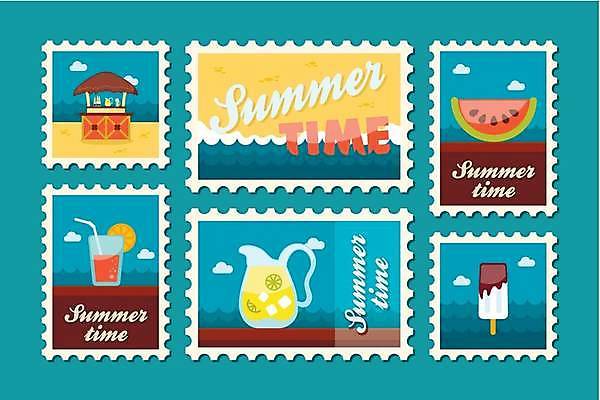 EPS 해외이미지 바다 일러스트 수박 해변 사람없음 파란색 세트 노란색 칵테일 바 레몬 레모네이드 우표 막대아이스크림 수박조각 해외일러스트 컬러 조각 과일 아이스크림 주류 에이드 파일형식 벡터 이미지허브