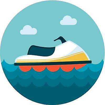 EPS 해외이미지 바다 하늘색 일러스트 하늘 사람없음 제트스키 해외일러스트 파란색 수상스포츠 파일형식 벡터 이미지허브