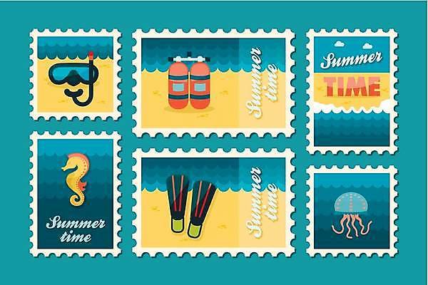 EPS 해외이미지 한마리 바다 일러스트 해변 사람없음 파란색 세트 노란색 스노클링 오리발 산소통 우표 스노클링용품 해마 해외일러스트 1 스포츠용품 컬러 통 바다동물 수상스포츠 파일형식 벡터 이미지허브