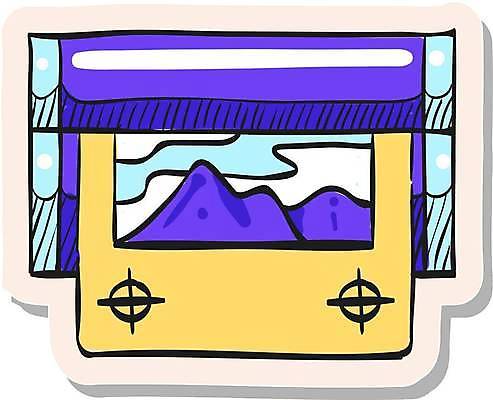 EPS 해외이미지 스티커 일러스트 사람없음 보라색 인쇄기 심볼 인쇄판 연노랑색 해외일러스트 컬러 전자제품 노란색 인쇄 파일형식 벡터 이미지허브