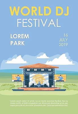 EPS 해외이미지 남자 포스터 일러스트 손짓 팜플렛 상반신 성인 세명 축제 공연 무대 DJ 야외공연장 음악축제 성인남자만 해외일러스트 음악 모션 사람 이벤트 공연장 남자만 성인만 파일형식 벡터 이미지허브