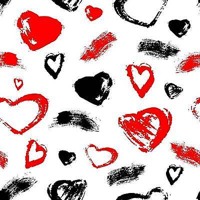 EPS 해외이미지 패턴 일러스트 붓터치 사람없음 빨간색 검은색 패턴백그라운드 흰색 하트 손그림 해외일러스트 모양 컬러 백그라운드 무늬 파일형식 벡터 이미지허브