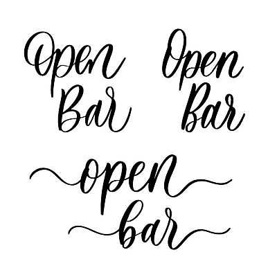 EPS 해외이미지 영어 일러스트 글자캘리그라피 사람없음 바 오픈 필기체 해외일러스트 문자 캘리그라피 파일형식 벡터 이미지허브