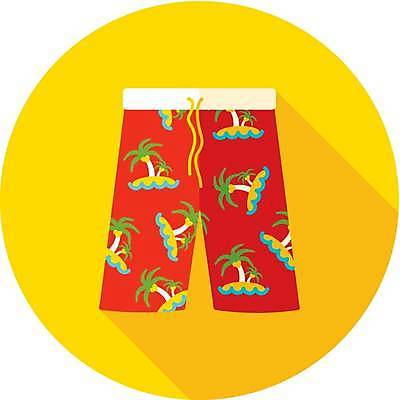 EPS 해외이미지 수영복 일러스트 반바지 사람없음 노란색 하와이안 해외일러스트 옷 패션 컬러 바지 파일형식 벡터 이미지허브