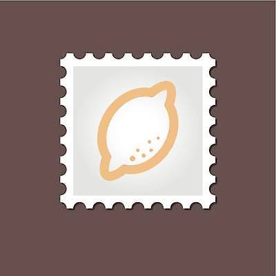 EPS 해외이미지 일러스트 사람없음 노란색 회색 레몬 우표 해외일러스트 컬러 과일 파일형식 벡터 이미지허브
