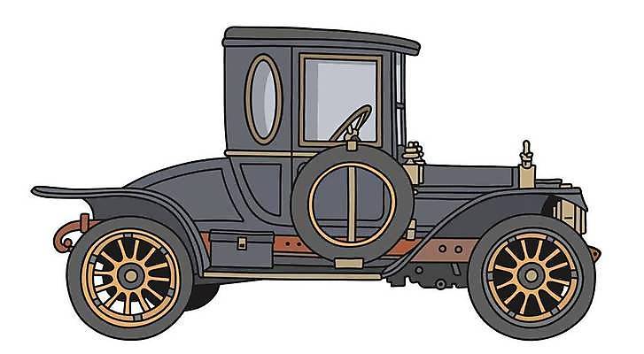 EPS 해외이미지 일러스트 자동차 사람없음 검은색 빈티지 클래식 복고 클래식카 해외일러스트 육상교통 컬러 컨셉 승용차 파일형식 벡터 이미지허브