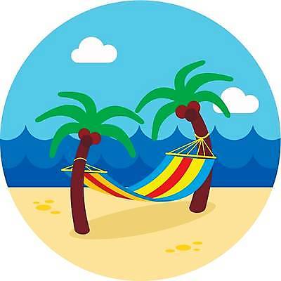 EPS 해외이미지 일러스트 해변 사람없음 야자수 해먹 해외일러스트 나무 바다 침대 파일형식 벡터 이미지허브