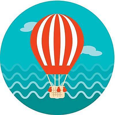 EPS 해외이미지 바다 하늘색 일러스트 사람없음 열기구 해외일러스트 항공교통 파란색 파일형식 벡터 이미지허브