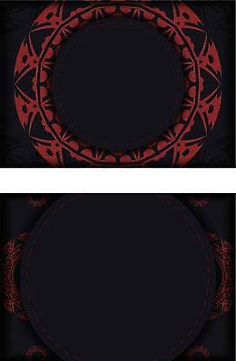 EPS 해외이미지 문양 일러스트 명함 명함템플릿 사람없음 빨간색 검은색 원형 화려 고급 가로명함 해외일러스트 도형 템플릿 컬러 컨셉 파일형식 벡터 이미지허브