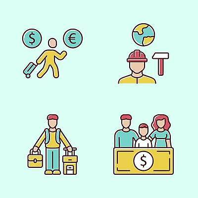 EPS 해외이미지 클립아트 직업 해외 디자인 여행 컨셉 일러스트 가족 휴가 주택 경제 세트 픽토그램 노란색 여행객 웹 만화 종업원 도착 가득함 심볼 출발 그림 팩 고립 고용 항목 스타일 이민 해외일러스트 컬러 이동 인터넷 관계 사람 건물 화장품 구직 채용 파일형식 벡터 이미지허브