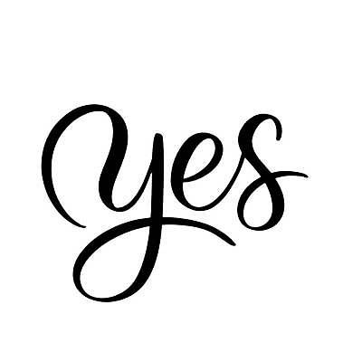 EPS 해외이미지 영어 일러스트 글자캘리그라피 사람없음 승낙 예스 필기체 해외일러스트 문자 컨셉 캘리그라피 파일형식 벡터 이미지허브