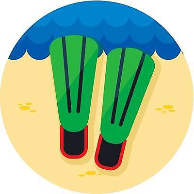 EPS 해외이미지 일러스트 해변 사람없음 오리발 해외일러스트 바다 파일형식 벡터 이미지허브