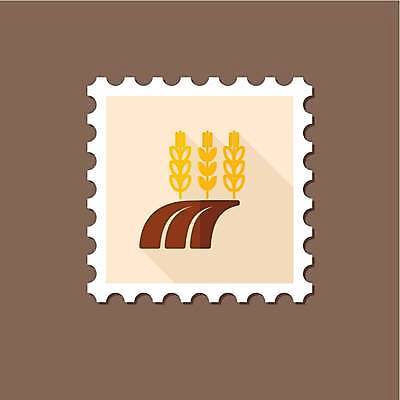 EPS 해외이미지 일러스트 사람없음 갈색 밀 우표 밀밭 베이지색 해외일러스트 컬러 밭 곡류 파일형식 벡터 이미지허브