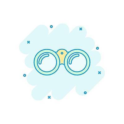 EPS 해외이미지 일러스트 사람없음 쌍안경 민트색 해외일러스트 컬러 망원경 파일형식 벡터 이미지허브