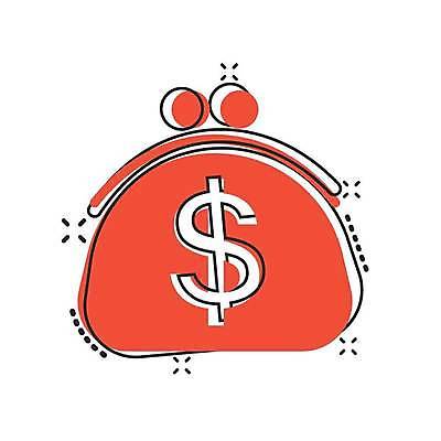 EPS 해외이미지 라인일러스트 일러스트 사람없음 달러 주황색 동전지갑 해외일러스트 컬러 돈 지갑 파일형식 벡터 이미지허브