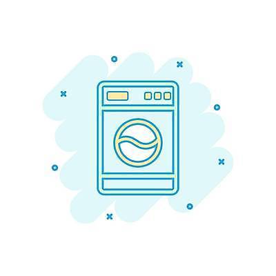 EPS 해외이미지 일러스트 사람없음 세탁기 드럼세탁기 민트색 해외일러스트 컬러 가전제품 파일형식 벡터 이미지허브