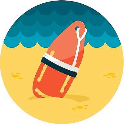 EPS 해외이미지 일러스트 해변 사람없음 여름 구명용품 해외일러스트 계절 바다 안전장비 파일형식 벡터 이미지허브